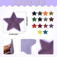 14pcs Sequin Patches, Shiny Shape Patches Embroidery Iron On And Sew On Patch Embroidered Applique Clothing Bags Jackets Jeans Hats Accessory Decoration - 1 - View 2