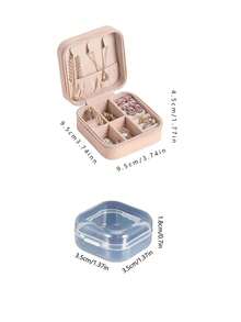 Hộp đựng trang sức có gương (12 chiếc/1 hộp), hộp đựng trang sức du lịch có khóa kéo tiện dụng, hộp đựng trang sức tối giản dùng cho du lịch và gia đình, hộp đựng trang sức mini bằng da thời trang, hộp đựng trang sức, hộp đựng trang sức nhỏ chống bụi, hộp đựng trang sức có khóa kéo, hộp đựng phụ kiện trang sức, hộp đựng mỹ phẩm. - Nhiều màu - Xem 3
