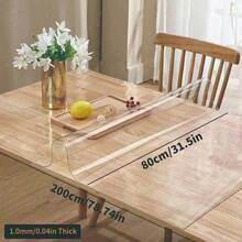 Khăn trải bàn trong suốt 100% PVC cao cấp, dày 1,0mm - Chống trầy xước và chịu nhiệt, dễ vệ sinh, thích hợp cho bàn ăn gia đình, khách sạn, nhà hàng và quán cà phê, khăn trải bàn tối giản và thời trang để bảo vệ đồ nội thất của chúng ta. - trắng - Xem 51