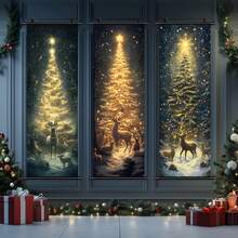 3 قطع / مجموعة لوحة جدارية فنية حديثة ، لفات جدارية معلقة لعيد الميلاد - طباعات قماشية للغزلان والأشجار ، ديكور فني بطراز الرسم بالحبر ، بموضوع عيد الميلاد ، ديكور شجرة عيد الميلاد ، ديكورات عيد الميلاد ، ملصق عيد الميلاد | مؤطر أو غير مؤطر ، ديكور الغرفة ، ديكور المنزل ، ديكور غرفة السكن الجامعي ، هدايا لديكور الجدران في الفندق والمنزل وغرفة المعيشة والنوم والحمام والمكتب