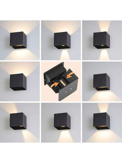 LED Wand Light, Square Up Down Lighting Outdoor Lamp, Waterproof Porch Verlichting Home Patio/Yard/Garden/Stairway/Street/Living Room/Bedroom/Kitchen/Bathroom/Hallway/Corridor, Choose Material As Needed view 5