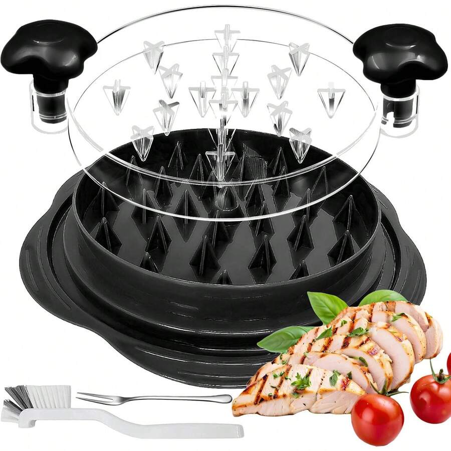 Desmenuzador de Pollo - Desmenuzador de Pollo de 25CM, Tapa Visual, Mango Ergonómico, Antideslizante y Apto para Lavavajillas, Usado para Cortar Verduras y Carne, Desmenuzador de Pollo para Queso Duro (Negro) - Cian - Ver 1