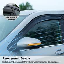 Black Window Visors For VW Golf MK7 – Set Of 4 Wind Deflectors Rain Guards, Precision Fit For 2012–2020 Models, Tool-Free Installation - Black - View 2