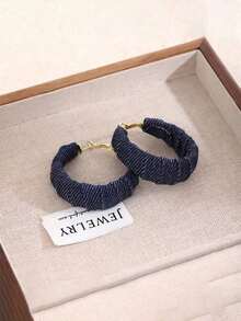[Luxurious Earrings] Luxurious Anti Allergic Large Circle Earrings | Fashionable And Classic Denim Circle Earrings, Birthday Gifts, Valentine's Day Gifts, Suitable For Daily Wear And Parties, Exquisite Gifts - 彩色 - 查看 10