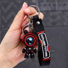 Creative Personality Travel To The Stars Astronaut Keychain Rabbit Bag Pendant Super Cool Series Car Keychain Handsome - màu đen - Xem 2