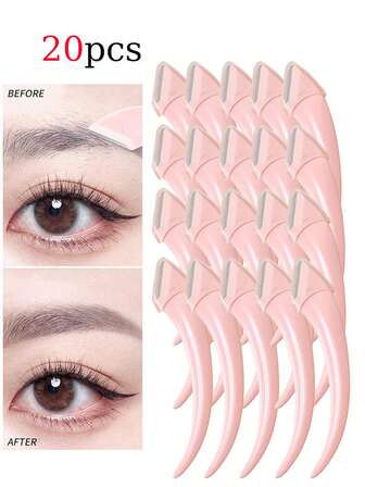 20/10/6/3/1 件套新月形眉毛修剪器，用于修剪眉毛、全身脱毛、剃须、精准去角质，眉毛修剪器，面部剃须刀片，带保护盖的眉毛修剪器刀片和剃刀，用于去除面部和身体毛发，适合旅行，男女通用，适合初学者，美容工具，价格实惠，圣诞礼物，化妆品，化妆工具，便宜好物，礼物，女士礼物，圣诞礼物