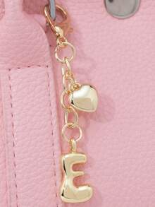 1pc A-Z Gold Bubble Letter Charm, 3D Heart Decor, Suitable As Keychain, Ring, Bag Charm, Backpack Hanger, Car Pendant, Great For Shopping, Beach, Camping, Wallet And Handbag, Ideal Gift For Ladies, Friends And Students, Fashionable Creative Design, Perfect For Birthday And Christmas - Golden Heart - View 17