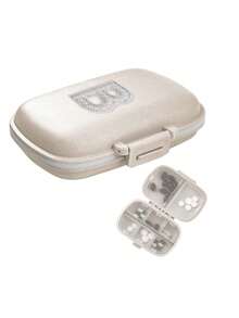 1 pieza Caja de píldoras portátil con diseño de letra, 8 compartimentos, organizador de píldoras compacto y mini - Estuche para píldoras, pastillero semanal, dispensador de medicamentos, caja de medicina portátil y a prueba de agua de varias capas para viajes - Multicolor - Ver 43