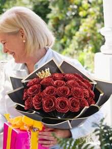 18/12/6/1 套装闪光玫瑰花束，红色闪光玫瑰，人造花，仿真玫瑰花束，适合情人节、订婚、结婚礼物、家居装饰、派对装饰、房间装饰、情人节装饰、送给女性的礼物、花束、生日礼物、周年纪念礼物、卧室装饰、房间装饰、情人节装饰