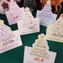 6pcs/12pcs Interesting And Lovely Christmas Greeting Cards, Christmas Element Greeting Cards And Postcards, Mini Greeting Cards, Lovely Christmas Gifts For Friends - Multicolor - View 8