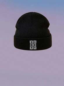 1 件儿童 26 个字母针织帽，温暖，可爱，帽子，日常时尚，返校礼物 - 黑色 - 查看 65