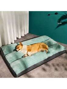 Comfortable Striped Square Pet Bed - Soft & Durable, Suitable For Small To Large Dogs, All Season, Removable, Applicable For Dog Boarding, Puppy Raising, Indoor/Outdoor, Travel And Various Occasions