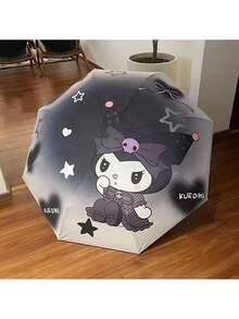 1pc Sanrio Hello Kitty Kulomi Umbrella, Cute Gray All-Weather Sun & Rain Umbrella, Automatic Open/Close, Ideal Gift - Multicolor - View 1