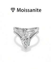 1 件女士结婚戒指套装，3.5 克 S925 纯银 2 克拉莫桑石波西米亚宫廷风格订婚/婚礼/周年纪念/情人节礼物，附有莫桑石证书和精美礼品盒 - 2ct 莫桑鑽 - 查看 16