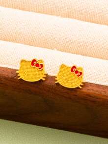 Sanrio A Cute, Fashionable And Versatile HelloKitty Alloy Earring From The Sanrio Series