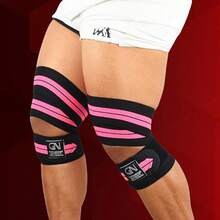GN FITNESS Vendas Para Rodillas Gym, Wraps Para Rodilla Gym, Rodillera para Gym, Equipo de entrenamiento de pesas, Evita lesiones en tus articulaciones, Unise (Negro) - rosa - Ver 12