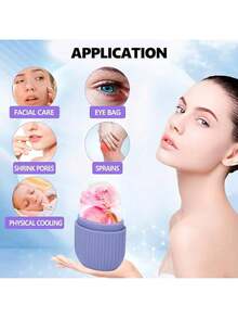 Roller Rodillo de Hielo para la Cara Agarre Antideslizante Rodillos de Hielo para la Cara Silicona Duradera Fácil Operación Molde de Hielo para Belleza Apriete (Azul) - Morado - Ver 12