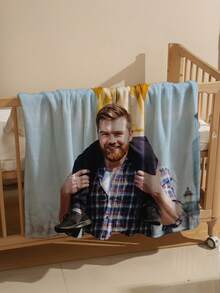 1pc Customizable Photo Blanket, Family Blanket, Photo Blanket, 9-Grid Pattern, Memorial Blanket. Suitable As A Gift For Girls, Boys, Adults, Valentine's Day, Lightweight, Baby Blanket, Personalized Throw Blanket, Personalized Photo Blanket, Personalized Throw Blanket, Personalized Baby Blanket, Newborn Blanket - Multicolor - View 4