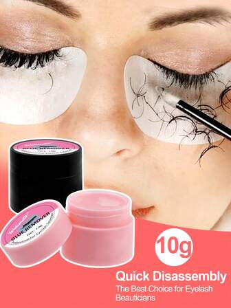 Waloshow 香味睫毛胶去除剂 10g - 快速、温和且不含酒精的凝胶粘合剂溶解剂，配有清洁垫和应用刷，可安全去除睫毛延长物