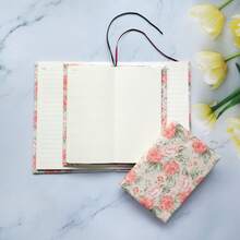 1 件 A5/A6 玫瑰图案布书套，计划簿封面保护壳日记本封面保护套办公文具用品，赠送 1 个透明放大镜，可用作书签 - 單件 - 查看 4