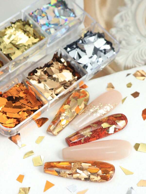 Shiny Asymmetrical Glitter Flakes Nail Art Decorations Broken Glass Paper For Gel Polish Manicure DIY Accessories Nails Sequins