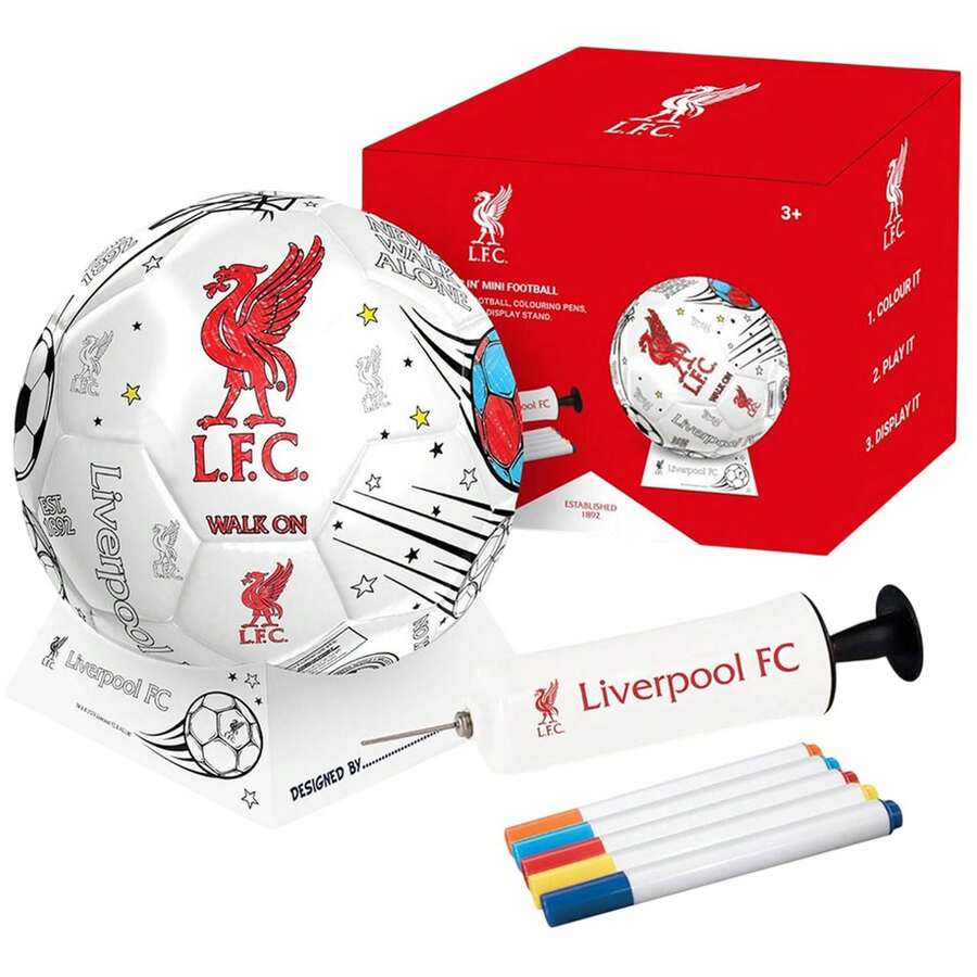 Liverpool FC Colour In Mini Football Set (Multicoloured) - 100% Mixed - (TA13589) - Multicolor - View 1