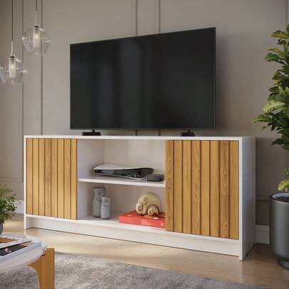 Rack Life para TV até 60 com Nicho e Prateleiras Modernas – JM3 Móveis