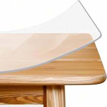 1pc 2.0mm Thick Transparent Protective Desk Mat, Durable Heat-Resistant Table Pad For Living Room, Dining Room, Kitchen, Bedroom, Premium Luxury Design - White - View 4