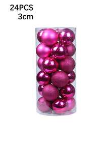 24个3厘米圣诞球套装，圣诞装饰球，圣诞树装饰，适用于婚礼、生日派对、节日装饰、圣诞派对、圣诞氛围装饰道具、圣诞装饰品、圣诞礼物、圣诞装饰、房间装饰、家居装饰、圣诞装饰品、家居圣诞礼物、圣诞装饰 - 彩色 - 查看 12