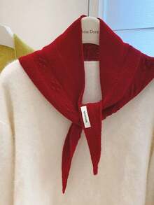 1 PC New 100% Wool Knitted Jacquard Triangular Scarf For Autumn And Winter Warmth And Neck Protection, Version Casual Versatile Scarf - Multicolor-yM-055 - View 13