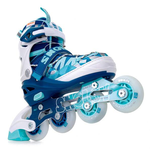 1 par de patines en línea ajustables para hombres para uso al aire libre, con funda de zapato suave, sistema de ajuste rotativo sin cordones, ruedas de PU luminosas y de alta elasticidad, marco de aleación de aluminio reforzado, adecuado para principiantes