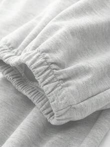 2 件女童甜美酷炫字母连帽衫套装，柔软亲肤，适合学校日常四季穿着 - 灰色 - 查看 7