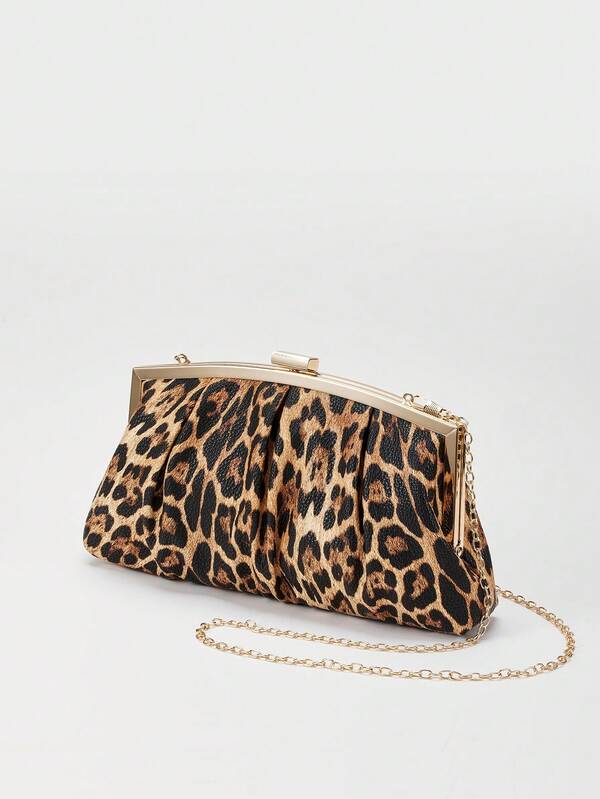 Simple Vintage Commuter Style Black PU Leather Multi-Pocket Handbag For Women, Shoulder & Crossbody Bag, Y2K Style. Suitable For Ladies Dress Party, Wedding, College Students, Back To School, Campus, Business Trip, Travel, Leopard Print Purse For Women Leopard Comeback, Elegant Clutch Bag For Women