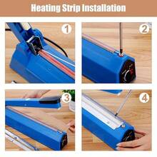 5 piezas de repuesto para calentador de sello de tefló.n de 30 cm x 2 mm, adecuadas para sellador SF-300 y otras marcas similares de selladores. - Caqui - Ver 3