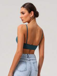 Sodalemon Áo ngực thể thao tập yoga dây thẳng hở lưng cho nữ - Xanh đậm - Xem 7