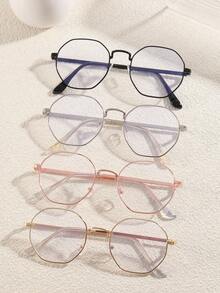 1 副男女通用金属圆形时尚透明眼镜，复古经典设计，适合日常生活、学习、电脑使用，可适配处方镜片 - 彩色 - 查看 1