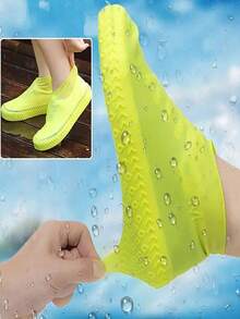 1 Pair Unisex Waterproof Silicone Anti-Slip Shoe Covers, Outdoor Rubber Latex Material. Suitable For Rainy Days, Protect Shoes, Applicable For School, Office, Home, Travel, Back To School Supplies. Insulation,Galentines,Puppy,Carnival,Party Decorations
