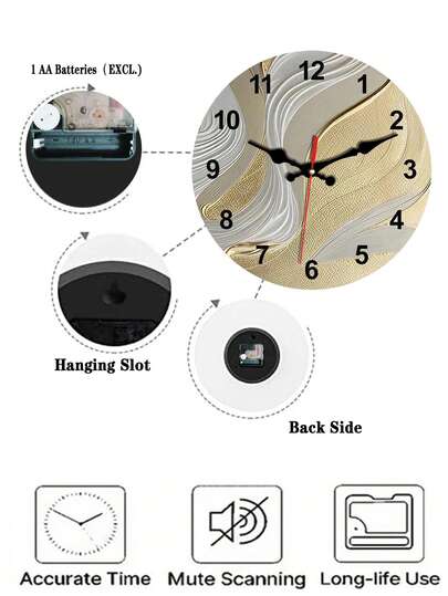 Abstract Goud Wand Klok Art, Geometric Tempered Wooden Office, Moderne Ho warming Unique Home view 5