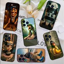 Custodia per telefono creativa con motivo animale Brainrot, compatibile con 12, 11, 13, 14, 15, 16 Max Pro Plus Mini, in morbido silicone nero. Compatibile con 17, 17 Pro, 17 Pro Max. - Z2 - Visualizzare 1