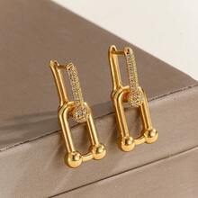 1pc Adjustable Stainless Steel U-Shaped Horseshoe Chain Bracelet/Necklace, Unisex