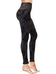 COMFY FOREVER Leggings Women/5' High Waist Tummy Control Ankle Length Pants - 黑骷髏 - 查看 12