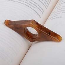 1pc Resin Bookmark Bookshelf Reading Aid Creative Thumb Book Support - Brown - View 8