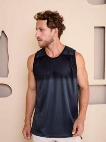 Men's Sublimated Grade Breathable Tank Top For Workout Gym Simple Summer Regular Fit No Halloween - رمادي غامق - مشاهدة 4