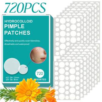 36/360/720pcs Hydrocolloid Acne Pimple Patch - Day And Night Spot Stickers, Gentle And Non-Irritating - Waterproof And Breathable, Concealing Acne Patches And Covering Blemishes, Facial And Skin Care Acne Patches - Invisible, Ultra-Thin Must-Have