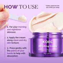 KOEC Kem nâng cơ và làm săn chắc 3D, nhắm mục tiêu vào làn da chảy xệ, nâng cơ và cấp ẩm tức thì, tăng cường độ đàn hồi cho da, kem dưỡng ẩm chống lão hóa cao cấp của Hàn Quốc. - Màu tím - Xem 5