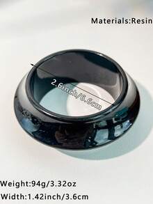 1 chiếc vòng tay nhựa đen trắng cổ điển quyến rũ dành cho nữ, thiết kế màu tương phản độc đáo, thời trang và đa năng - Nhiều màu A - Xem 12