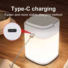 Schlafzimmer LED Nachtlicht, Augenschutz 3-Stufen einstellbare Fernbedienung, USB Aufladung Touch Schalter mit Zeitanzeige, Nachttischlampe, Leselampe für Studentenwohnheim, Outdoor Camping und Angeln Lampe