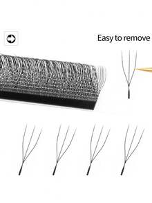 Bộ nối mi giả 12 hàng hình chữ U, 3D, 4D, 5D, dài 8-15mm, làm từ lông chồn, hàng mới về, mi giả nguyên khối dày dặn. - màu đen - Xem 52