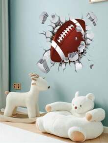 1 szt. Tapeta z motywem koszykówki/piłki nożnej/rugby z kreskówek, samoprzylepna naklejka ścienna z PVC, odpowiednia do wystroju wnętrz