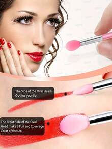 40/60 pezzi Set di pennelli in silicone per labbra, sopracciglia, rossetto, applicatori cosmetici. Pennelli in silicone adatti per balsamo, maschera, olio